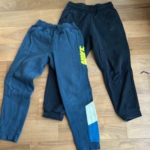 Nike track sweatpants youth L tech and standard jogger 2 pairs